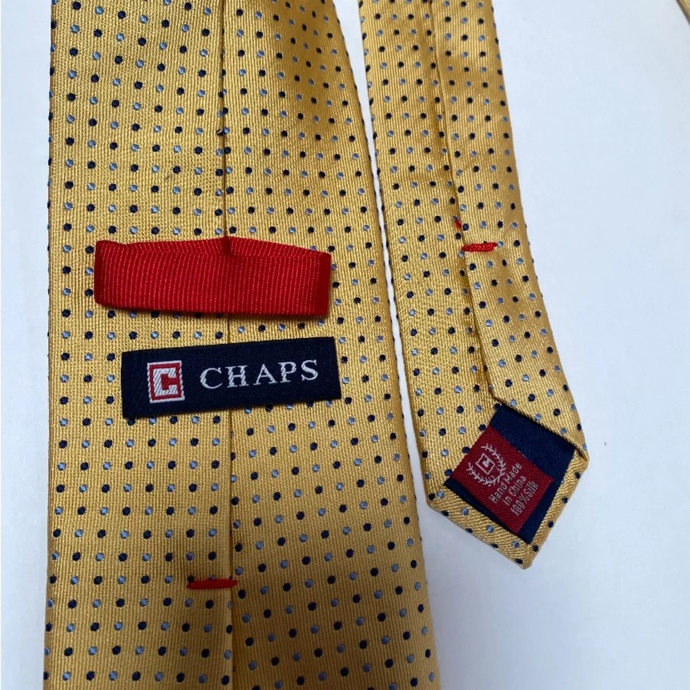 Chaps Yellow Silk Dot Tie